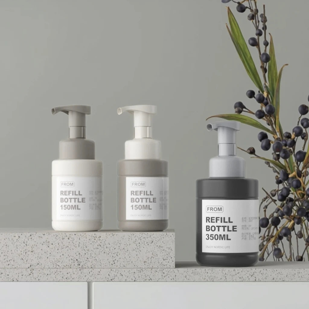 Foam Bottles 200ml PE Cosmetic Liquid Soap Dispenser with Foam Pump Bottles Face Cream Packaging