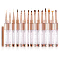 Hot Selling 15 Pcs a Set Rose Gold Handle Nail Art Brushes Liner Nail Art Brush Nail Brushes Set