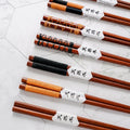Wire-wound Wooden Chopsticks  Chopsticks Gift Set Reusable Natural Bamboo Chopsticks Black Handmade Box