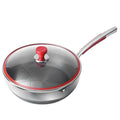 KENGQ Wholesale 316 Stainless Steel Frying Pan Household Non-stick Frying Pan Flat-bottomed Fry Pan 18cm