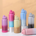 Large Capacity Stainless Steel Thermos Cups Gradient Color Space Design Portable Outdoor Sports Water Bottles for Camping