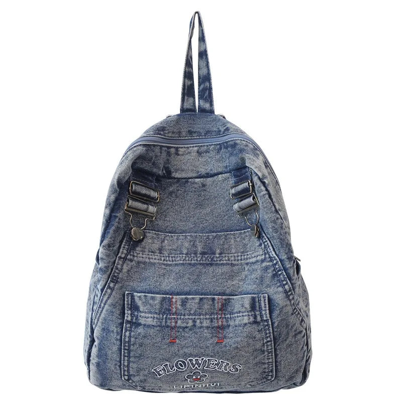 Hot Selling Retro Durable Fitness Leisure Backpack Daily Multifunctional Travel Backpack Denim School Backpack