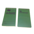 Tactical Waterproof Notebook Green Rainproof Notebook for Hunting Custom Printed LOGO
