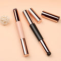 Double-Headed Silicone Lip Brush with Cover Cap Concealer & Fingertips-Q Soft Lipstick Makeup Brushes Single Makeup Brush