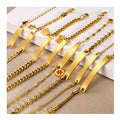 New Arrival Adjustable 18k IP Gold Plated Stainless Steel Heart Charm Non Tarnish Bangles Jewelry Women