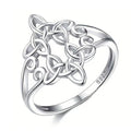 Huitan S925 Custom Vintage Style Geometric Cross Hollow Design Rings for Women Fine Sterling Silver 925 Jewellery Wedding Rings