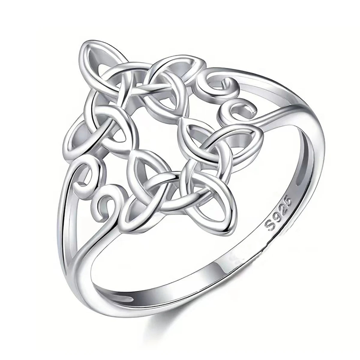 Huitan S925 Custom Vintage Style Geometric Cross Hollow Design Rings for Women Fine Sterling Silver 925 Jewellery Wedding Rings