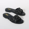 Ladies New Sequins Popular Flat Bottom Slippers Summer Beach Fashion Ladies Sandals Wearable Outdoor Indoor Walking Women Shoes