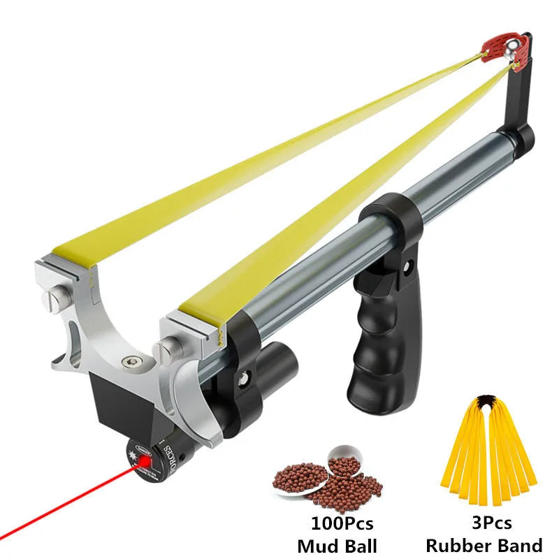 High Quality Straight Rod High Precision Telescopic High Power Red/Green Laser Flat Rubber Band Outdoor Hunting