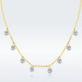 925 Sterling Silver Dazzling Cubic Zircon Round Circle Pendant Necklace Classic Link Chain for Wedding Gift Engagement