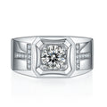 1 to 3 CT Moissanite Men Ring Silver Gemstone Moissanite Sterling 925 Silver Finger Rings