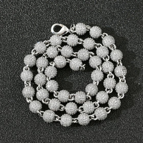 Fashion Jewelry Chain Necklace HipHop Style Real 14K 18K Solid Gold Diamond Bead Chain Bracelet Jewelry for Men