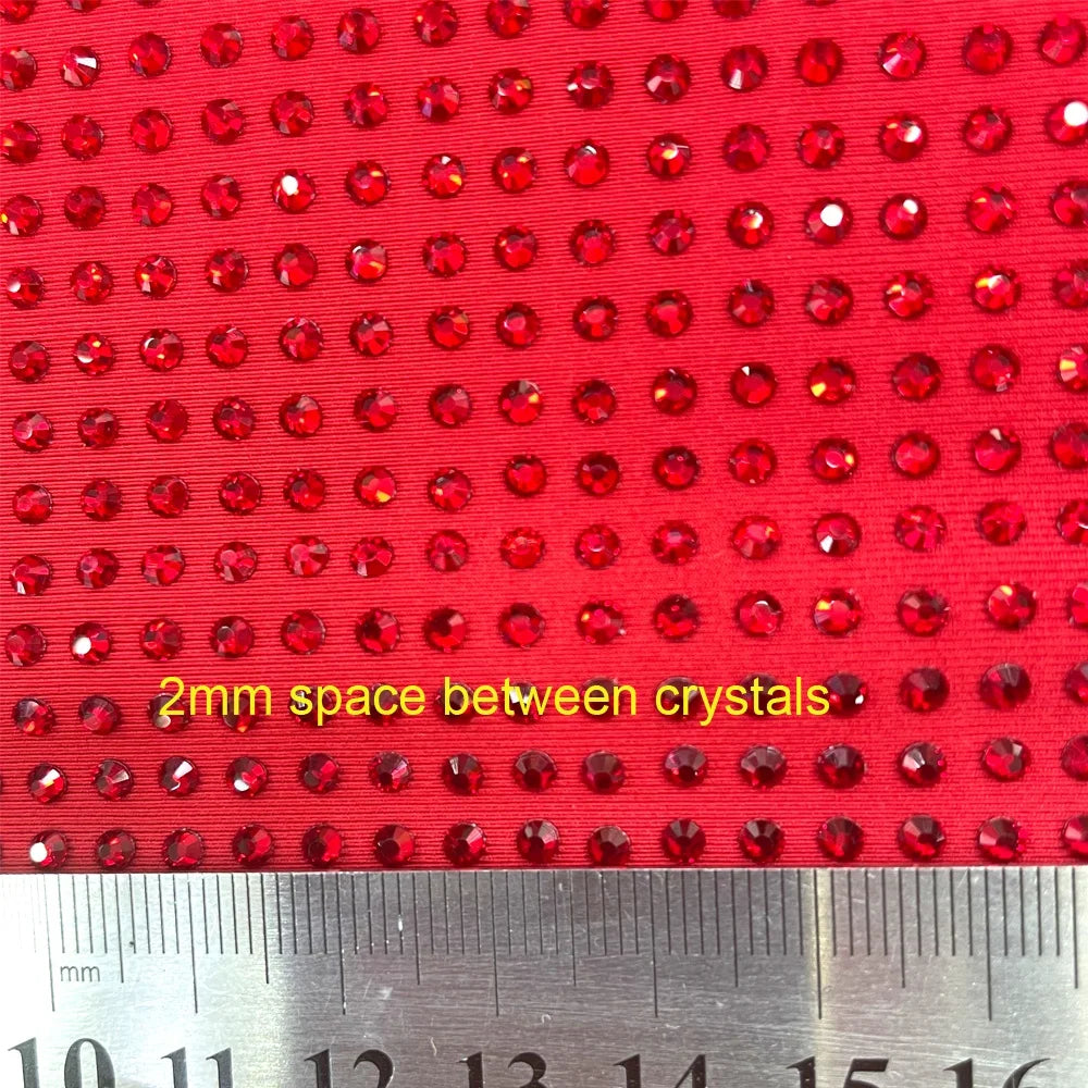 S551 High Quality Hot Fix Rhinestone Mesh Fabric Soft Crystal Panel Fabric