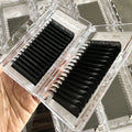 Custom Packaging Cashmere Lash Extensions Volume Eyelash Extensions Dark Matte Black 6-25mm Velvet Lashes Tray