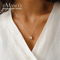 EManco Stainless Steel 5PCS Freshwater Pearl Necklace DIY Irregular Chain Pearl Necklace Birthday Gift
