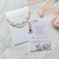Modern DIY 5X7 Inches Elegant White and Rose Gold Acrylic Wedding Marriage Invitations With Paper Envelopes