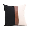 Modern Pu Leather Canvas Patchwork Throw Pillow Cover Pillowcase Square Sofa Stitching Cushion Cover Living Room Decor