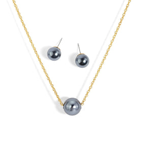 Simple Hawaiian Beach Single Pearl Necklace Stud Earrings Pearl Jewelry Sets Women