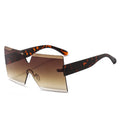 Newest Fashionable Ins Style Women Shades Rimless Square Oversized Sunglasses Glass