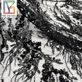 Fashion Black Color Embroidery Beaded Lace Fabric Wedding Bridal Lace Dress Fabric Beads Sequin Laces Fabrics for Women