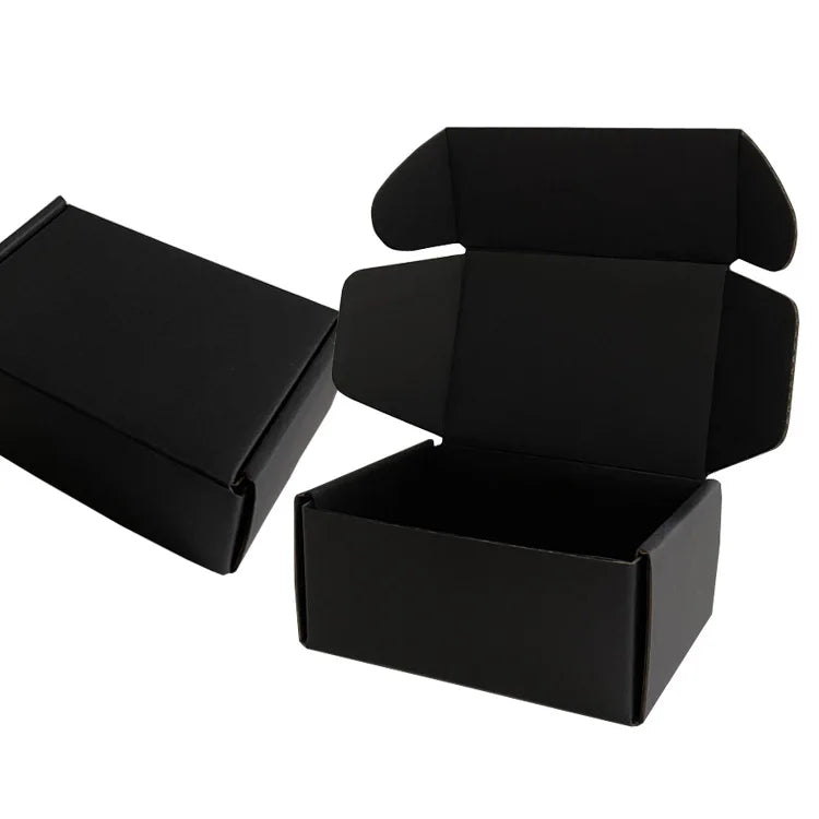 Custom Size Logo Printing Hard Shipping Boxes Hat Cloth Packaging Corrugated Mailer Mailing Box Black Corrugated Box