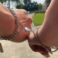 SC 2022 Valentine's Day Gift Magnetic Heart Charm Bracelet Fashion Stainless Steel Layered Chain Heart Couple Bracelets Women