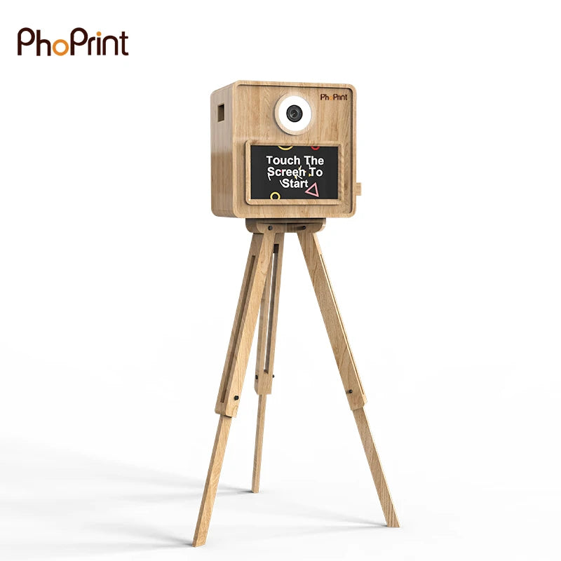 2024 Wooden Photo Booth Kiosk with for Camera Phoprint/Sparkbooth Software Touchscreen Control 1 Year Warranty for Wedding MegaBDM