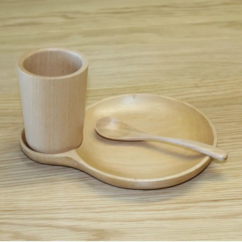 Japanese Creative Tableware-Wood Waist-Shaped Plate Set Dual-Purpose Dinner Plate and Coffee Dessert Plate