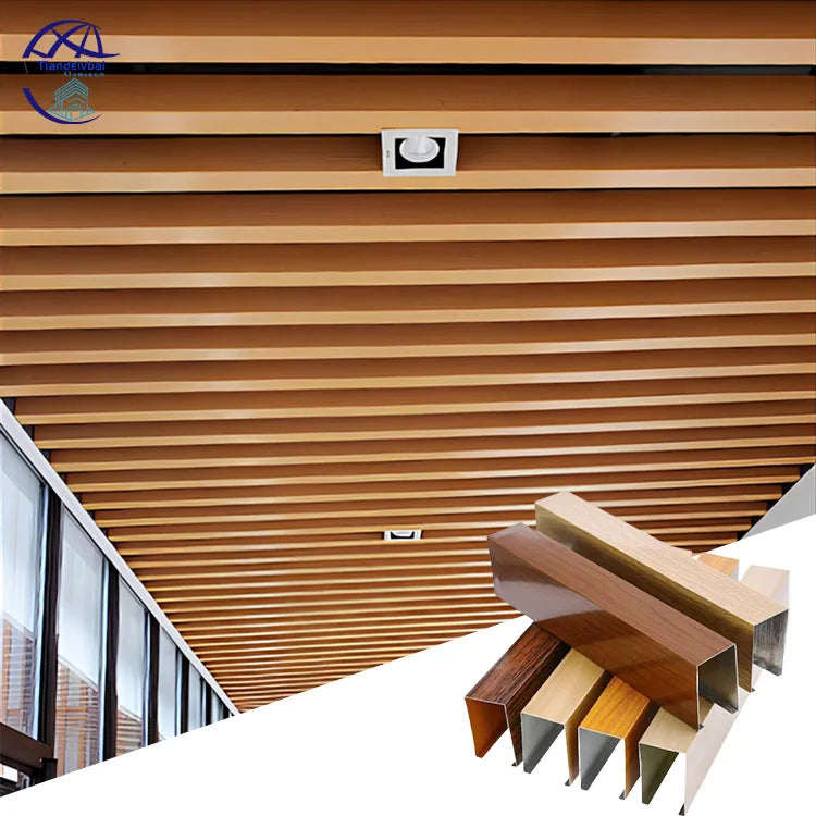 Aluminum Metal Suspended Ceiling System Office Building Strip Metal Ceilings Aluminium Alloy Powder Coating Modern