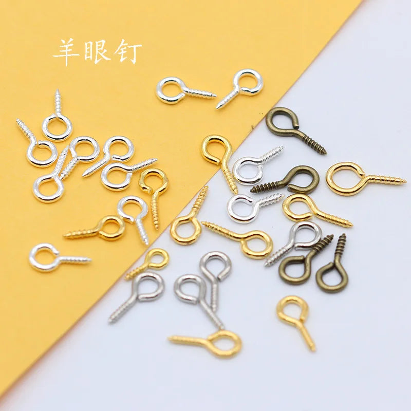 ZYU-02 Small Tiny Mini Eye Pins 200pcs/bag Eyepins Hooks Eyelets Screw Threaded for Jewelry Making