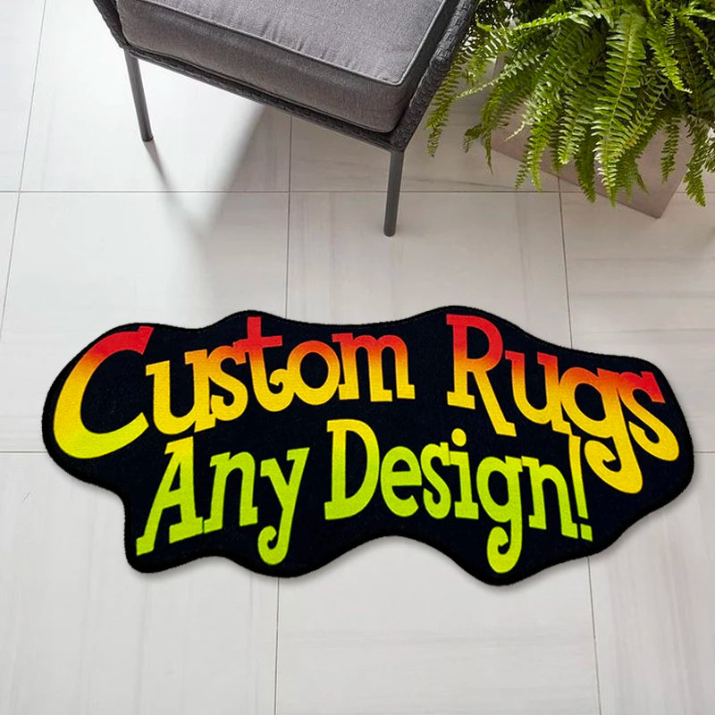 Tapis De Salon Custom Shape Made Logo Carpet Welcome Custom Cheap Anti-Slip Printed Rug Sets for Living Room