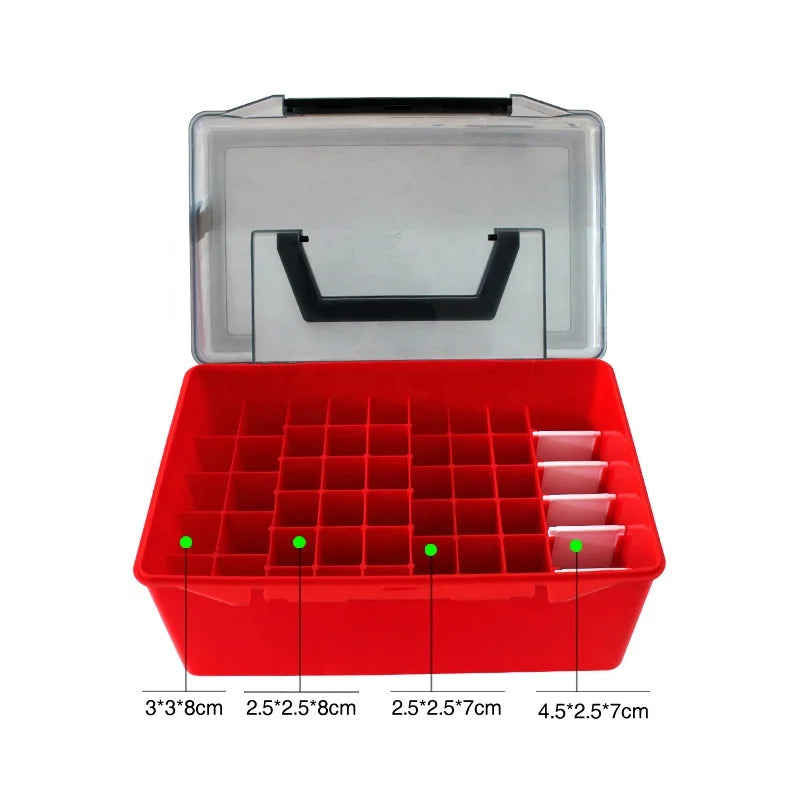 Portable Fishing Box 52 Grids Plastic Storage Case Shrimp Hooks Lure Box 27*18*13 cm 610 g Fishing Tackle Boxes