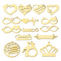 Custom Logo 18K Gold Plated Stainless Steel Triangle Shape Beads Jewelry Pendant for Couple Wholesale DIY Necklace Making