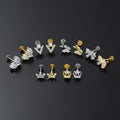 Premium G23 Titanium Flat Back Earrings Hypoallergenic Nickel Free Lip Studs Secure Push Fit Piercing Jewelry