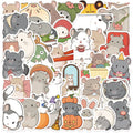 50Pcs Cute Cartoon Chinchilla Pet Animal Graffiti Stickers for Book Wall Decor Funny Totoro Sticker