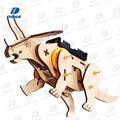 Triceratops Electric Puzzle 3D DIY Assembly Walking Wooden Dinosaur Toy 52PCS for Kids Creative Building and Play