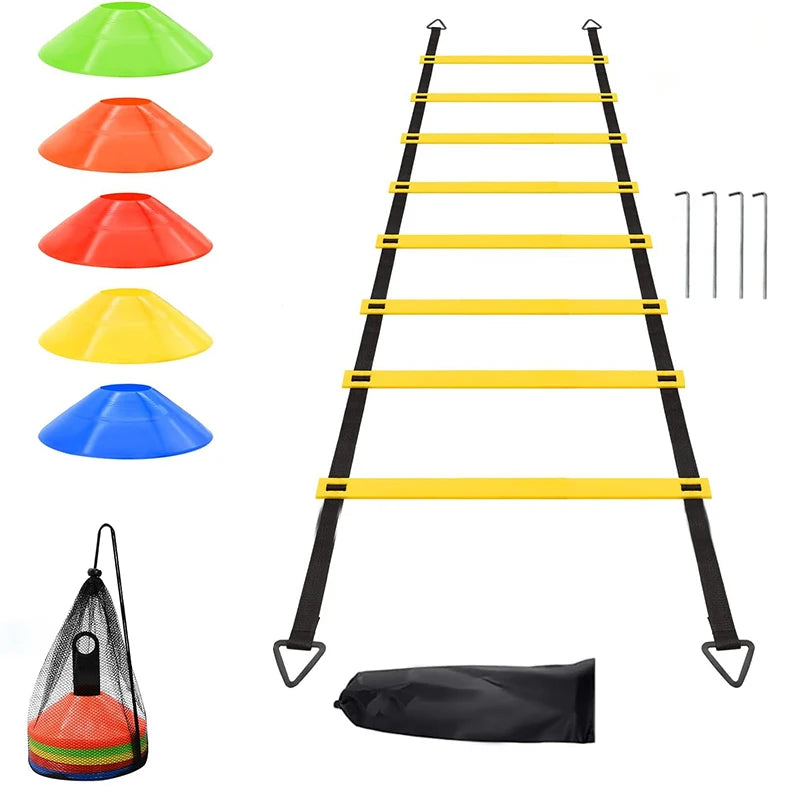 Wholesale Agility Ladder Soccer Football Training Equipment Set for Youth with Carry Bag with 25pcs Cones