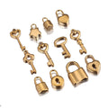 Stainless Steel Little Heart Key Lock Pendants Drop Floating love Charms for DIY Making Jewelry Accessories