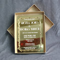 New Laser Cut Acrylic Card White Hot Stamping Foil Custom Hollow Out Gold Mirror Acrylic Invitations