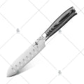 KEENHOPE HEROISM 5 Inch Santoku Japanese Chef Knife Pakka Wood Handle Germany Din 1.4116 Stainless Steel 56HRC Sharpness FBA