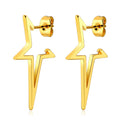 Fashion 18K Gold Silver Plated Stainless Steel Geometric Five-Pointed Star Pentagram Stud Earring Jewelry for Women
