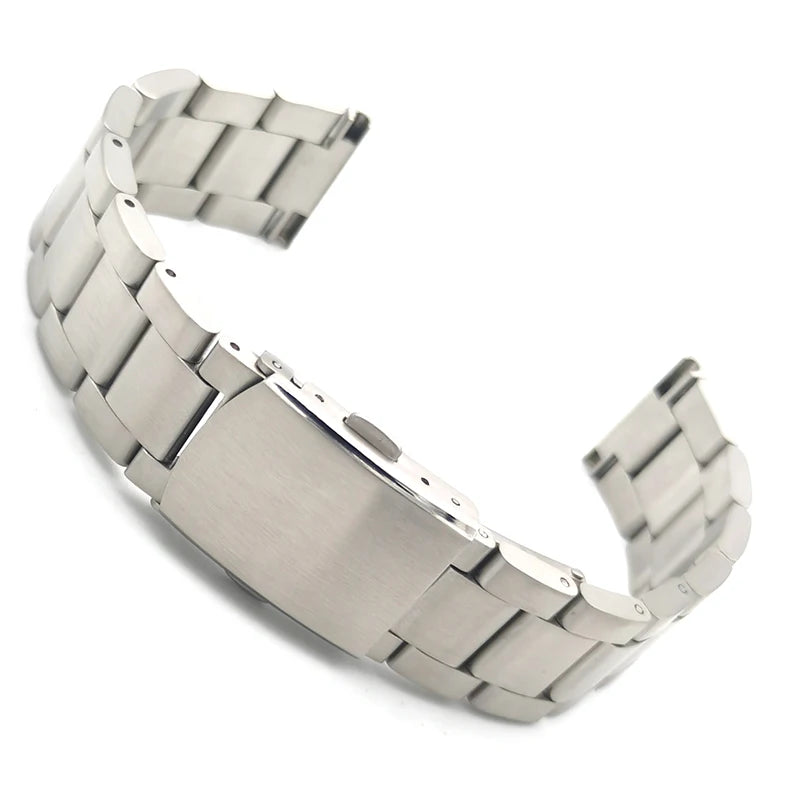 Stock 3 Beads Gold Breathable Stainless Steel Smartwatch Band Waterproof Deployment Clasp 20-22mm