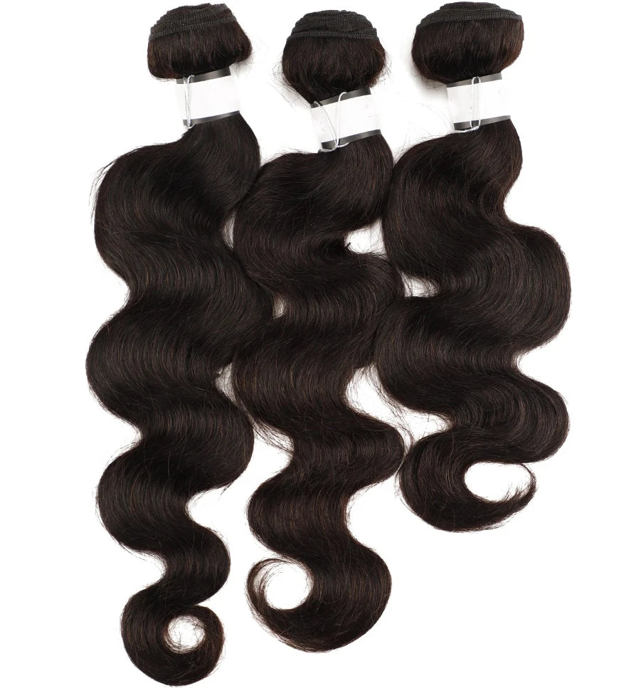 For Women Sleek Wholesale Factory Supplier Brazilian Bundle Double Drawn Weave Body Wave Indian Virgin Hair Human Hair Extension