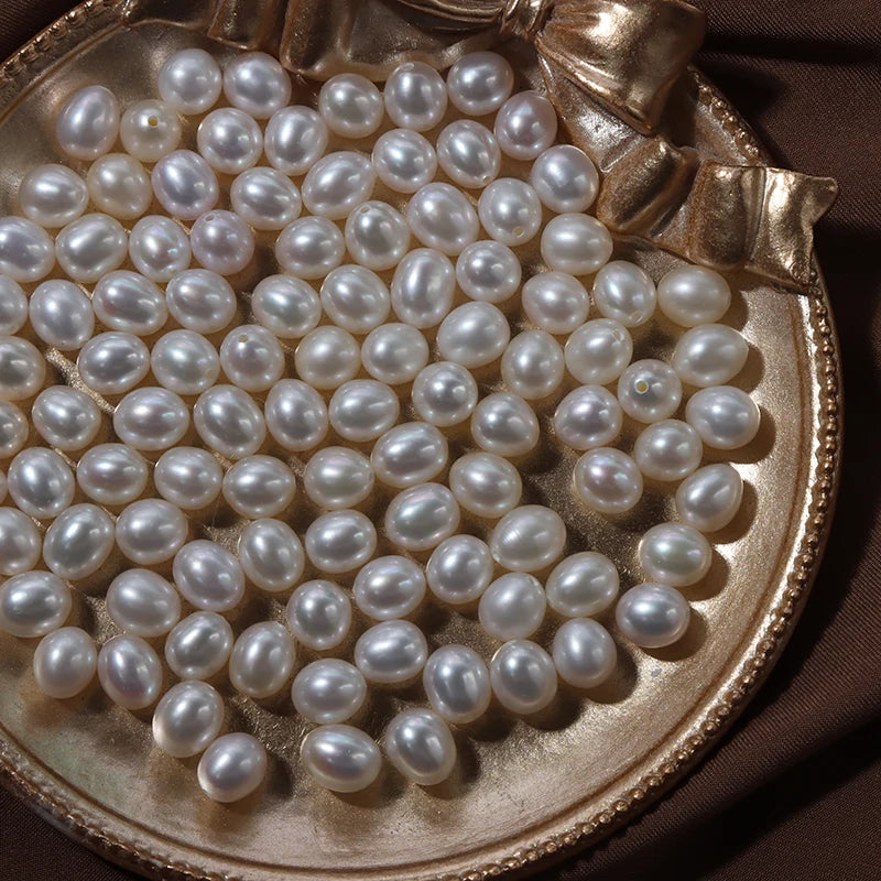 6mm Rice Shape Freshwater Pearls Real Natural Loose Pearls Wholesale Price Rice Pearls