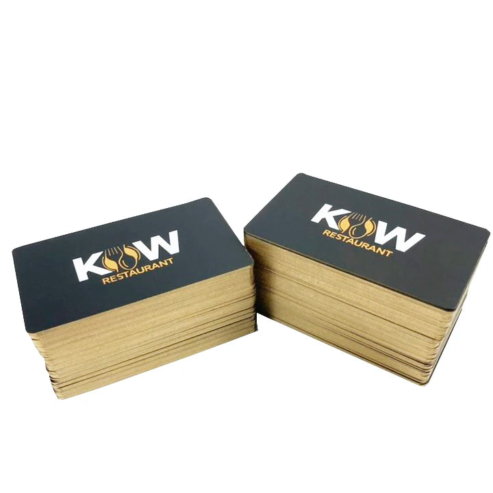 High Quality Custom Bright Gold Silver Foil Stamping Name Cards Black Paper Printing Free Design Business Card Printing