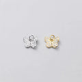 9mm Rhodium Plated Pave Zircon Butterfly Charm 925 Sterling Silver Butterfly Charms for Jewelry Making