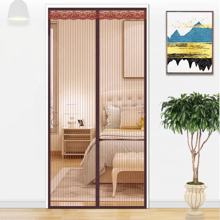 European Style Anti Insect Curtains Mosquito Net Magnetic Door Screen Reinforced Magnetic Mosquito Bug Netting Curtain Soft Door