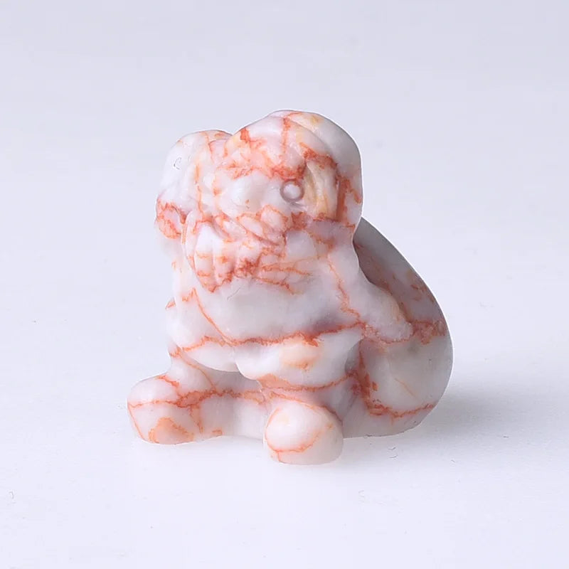 DIY New Arrivals Carving Red Picasso Jasper Crystal Crafts Natural Colorful Jade Crystals Santa Statue for Gift