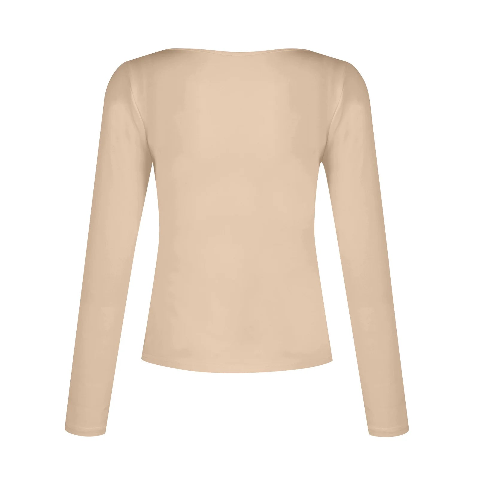 S-XXL Fashion Women's V-neck Long Sleeve Slim Fit Versatile T-shirt Casual Solid Color Bottom Top