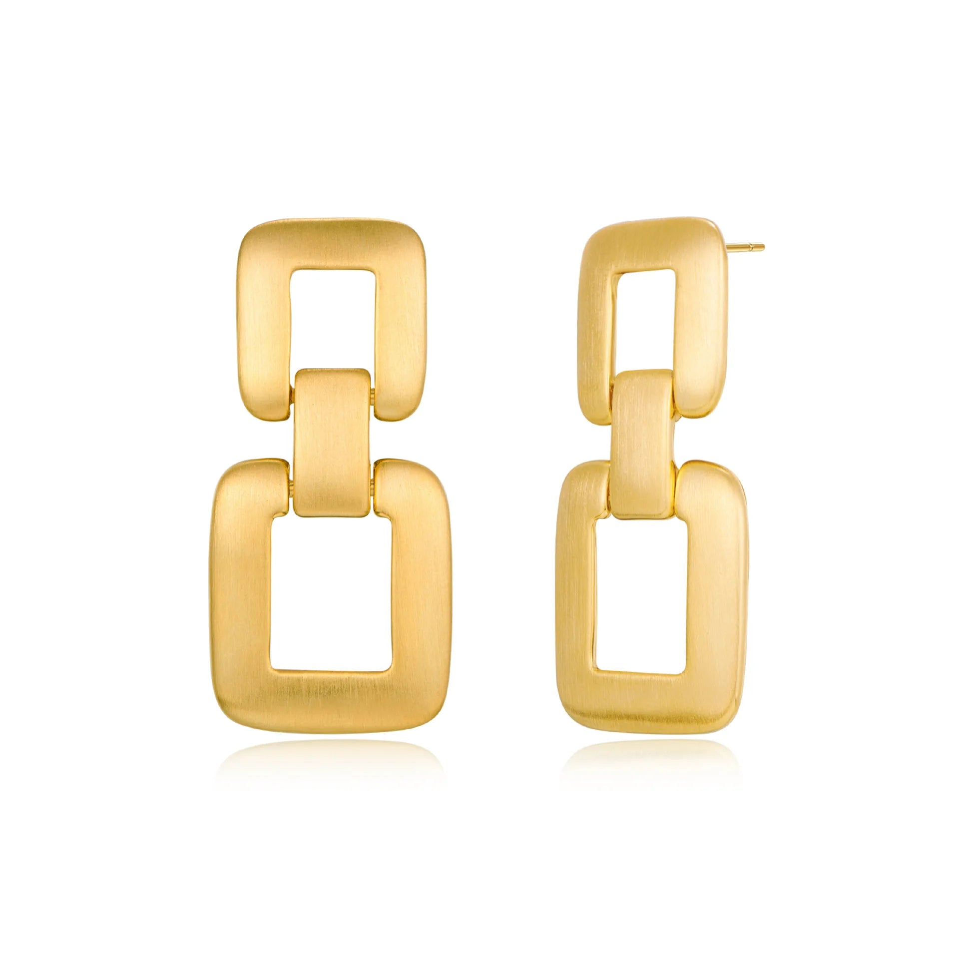 2024 Fashion Jewelry Minimalist Square Fashionable Brushed Earrings Minimalist Earring Exaggerated Geometric Matte Gold Earrings